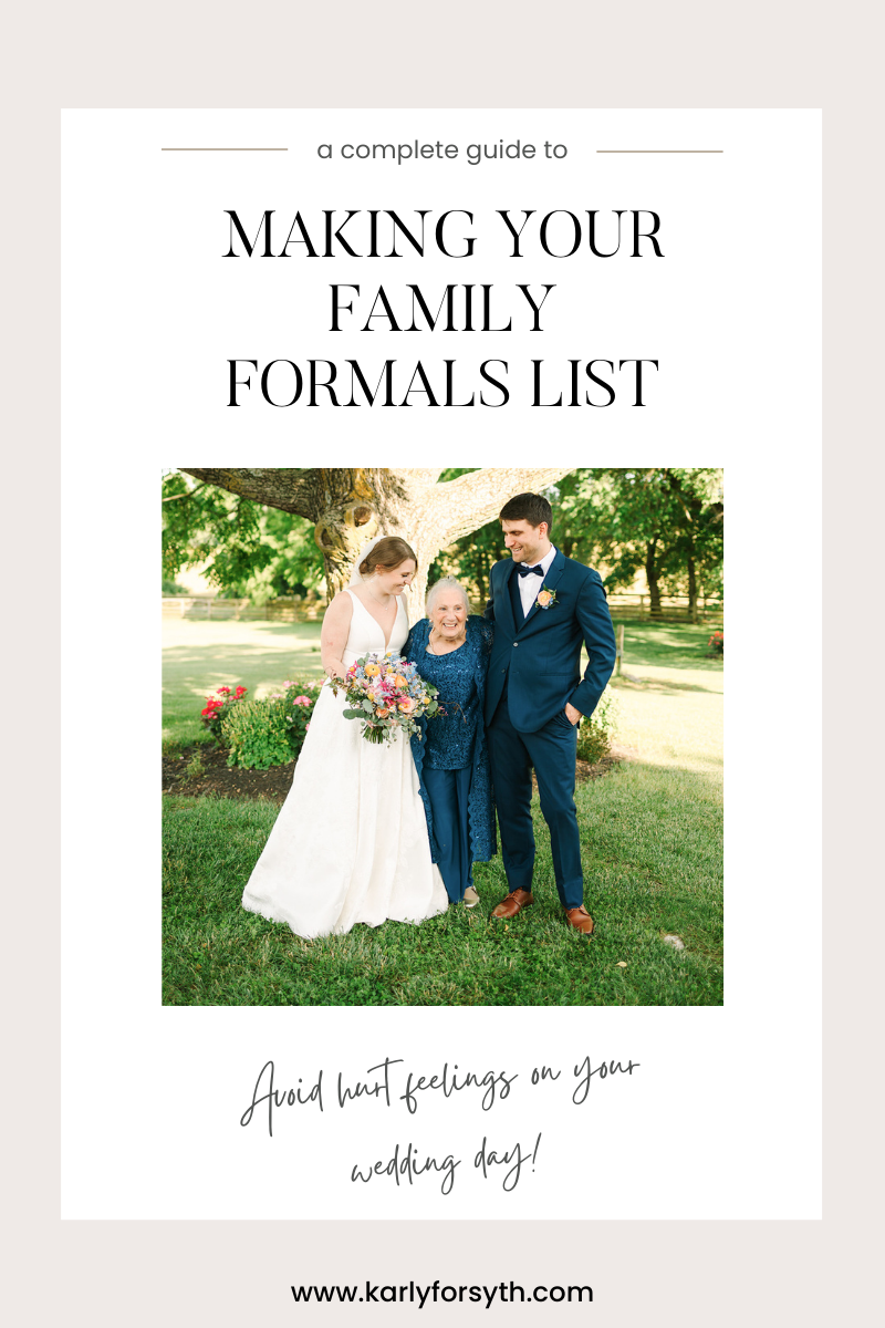 A guide on how to write your family photo list for your wedding